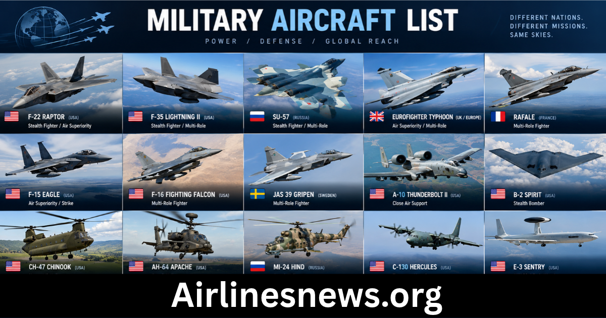 military aircraft list